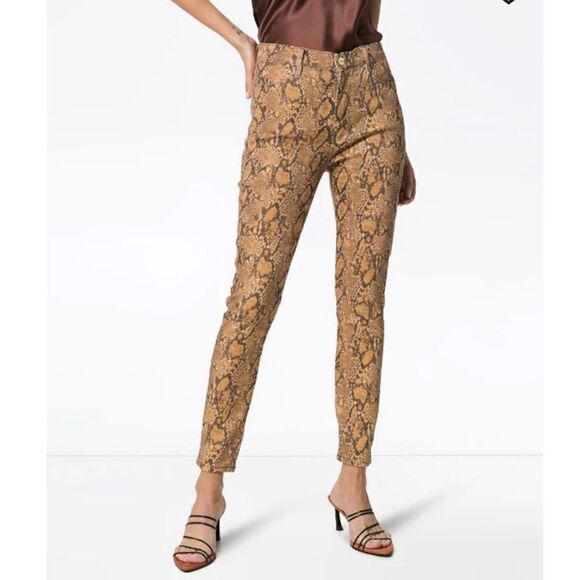 New FRAME High-Rise Snake-Effect Jeans Size 27 - Picture 16 of 16